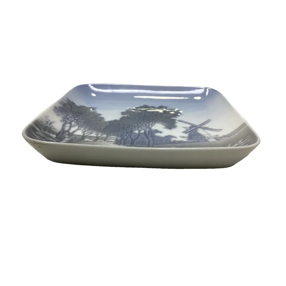 Bing and Grondahl Denmark Small Trinket Square Plate 586/455 Windmill 4